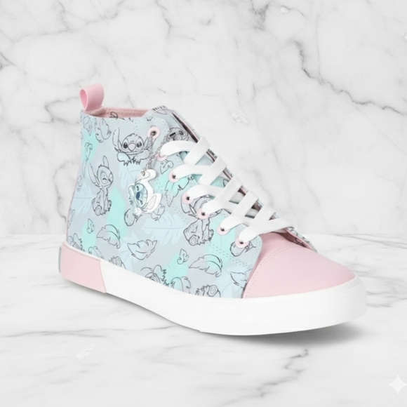 Disney Shoes - Disney Stitch Pastel High-Top Sneakers Womens Size 8